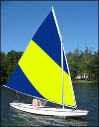 thumbnail image 2 of Sunfish Sail – Red And White Five-Panel Design With Window – Fits Sunfish Sailboats 2 of 6