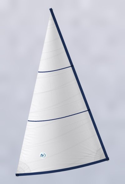 Catalina 27 Tall Rig 150% Furling Genoa: white Dacron, cross-cut panels, navy Sunbrella UV cover on leech and foot Catalina 27 Tall Rig 150% Furling Genoa: white Dacron, cross-cut panels, navy Sunbrella UV cover on leech and foot