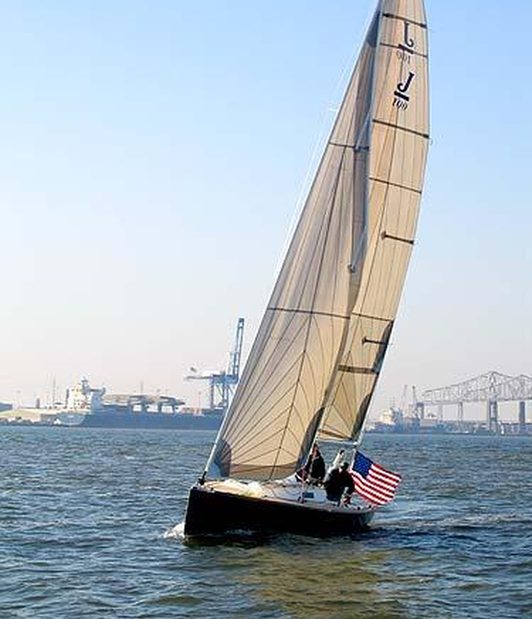 Mainsail and jib upwind