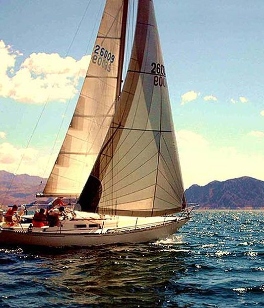 Sailing at sunset