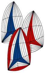 Asymmetrical spinnaker drawing